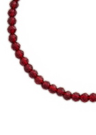 Anni LU Tan Line 18kt Gold-plated Beaded Bracelet - Burgundy - One Size
