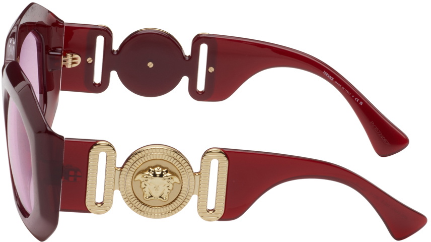 Versace Burgundy Maxi Medusa Biggie Squared Sunglasses