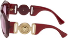 Versace Burgundy Maxi Medusa Biggie Squared Sunglasses