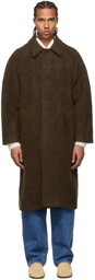 AMOMENTO Brown Wool Raglan Coat