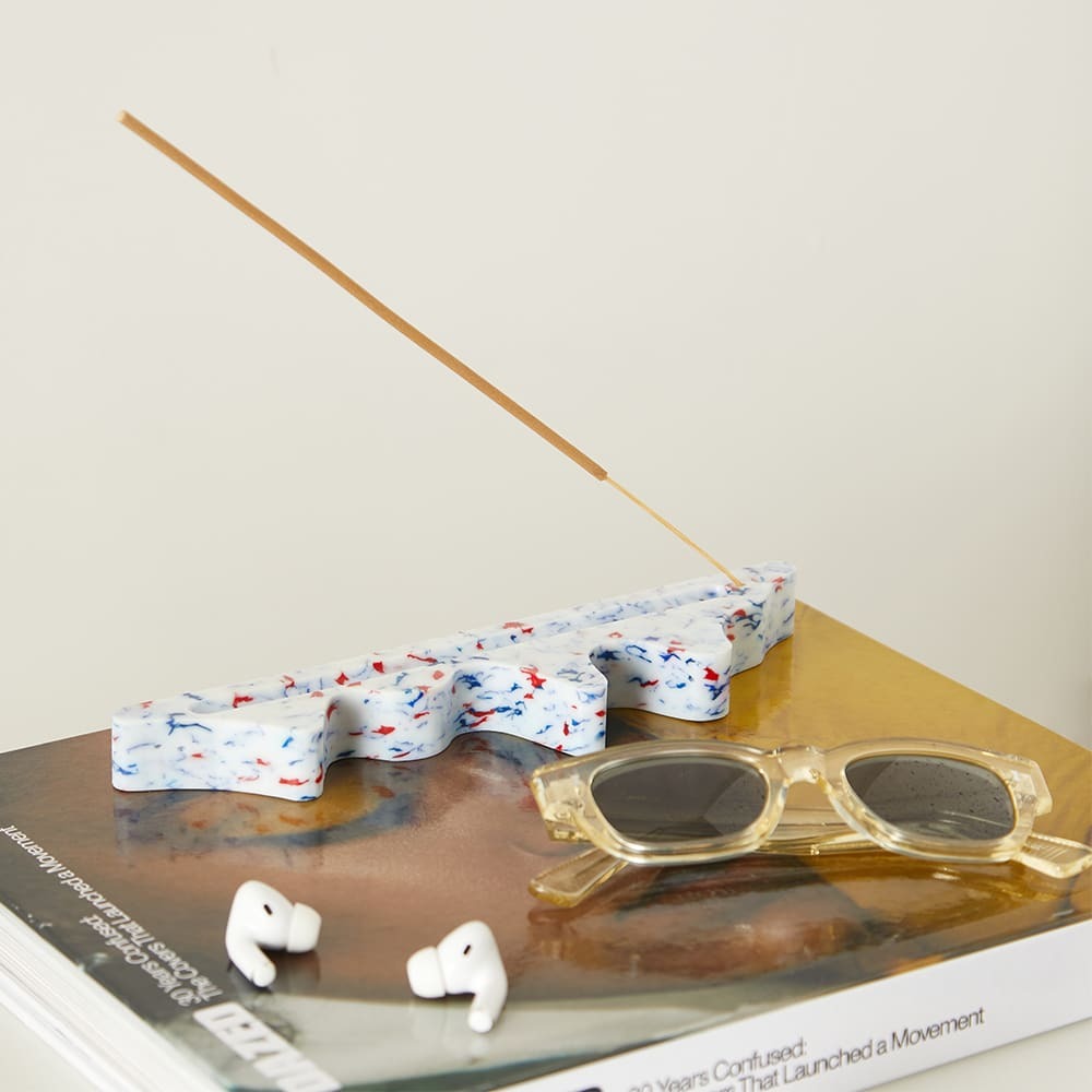 Space Available Melting Ecosystems Incense Holder in White Multi