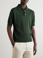 Drake's - Linen and Cotton-Blend Polo Shirt - Green