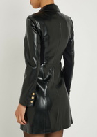 Alice + Olivia Michelle Faux Leather Mini Blazer Dress Black
