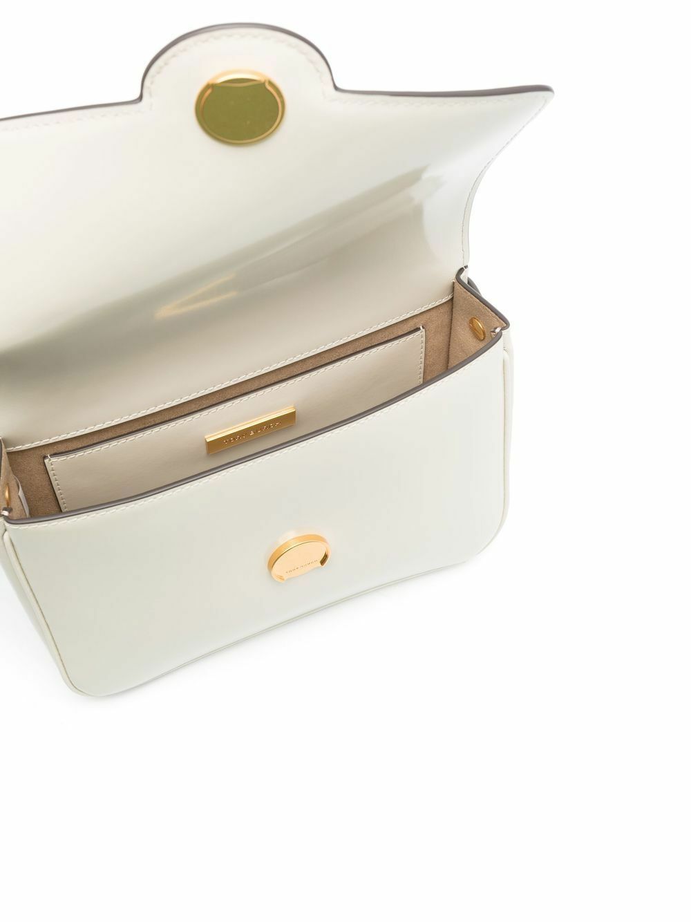 Tory Burch White Robinson Leather Cross Body Bag