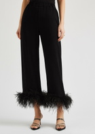Sleeper Party Feather-trimmed Pyjama set Black