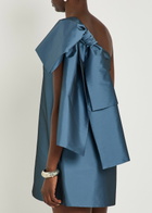 Bernadette Winnette Bow-appliquéd Taffeta Mini Dress Mid Blu