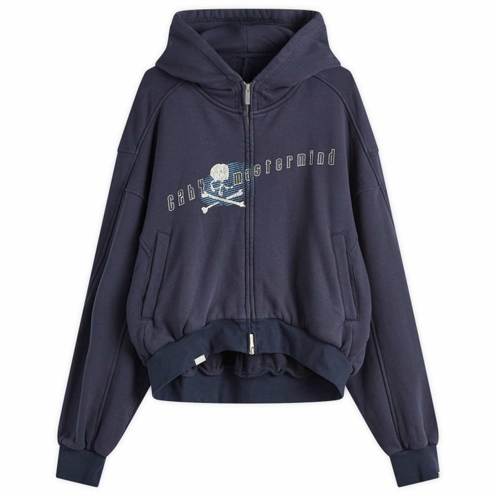 Photo: C2H4 Men's x mastermind JAPAN Profile Zip Hoodie in Mist Navy