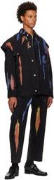 Feng Chen Wang Black Paneled Polo