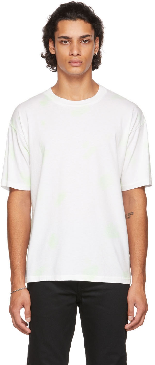 Photo: SEEKINGS White & Green Spray T-Shirt