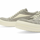 Rick Owens Men's Suede Vintage Sneaks in Steel/Milk/Milk