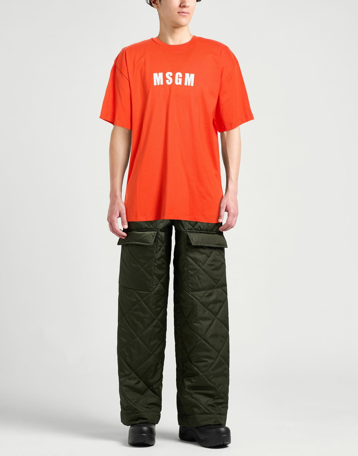 Msgm Mens T-shirt in Orange
