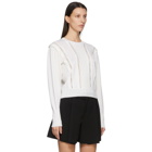Chloe White Wool and Lace Embellished Sweater