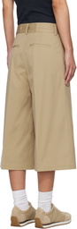 MSGM Beige Cotton Bermuda Shorts