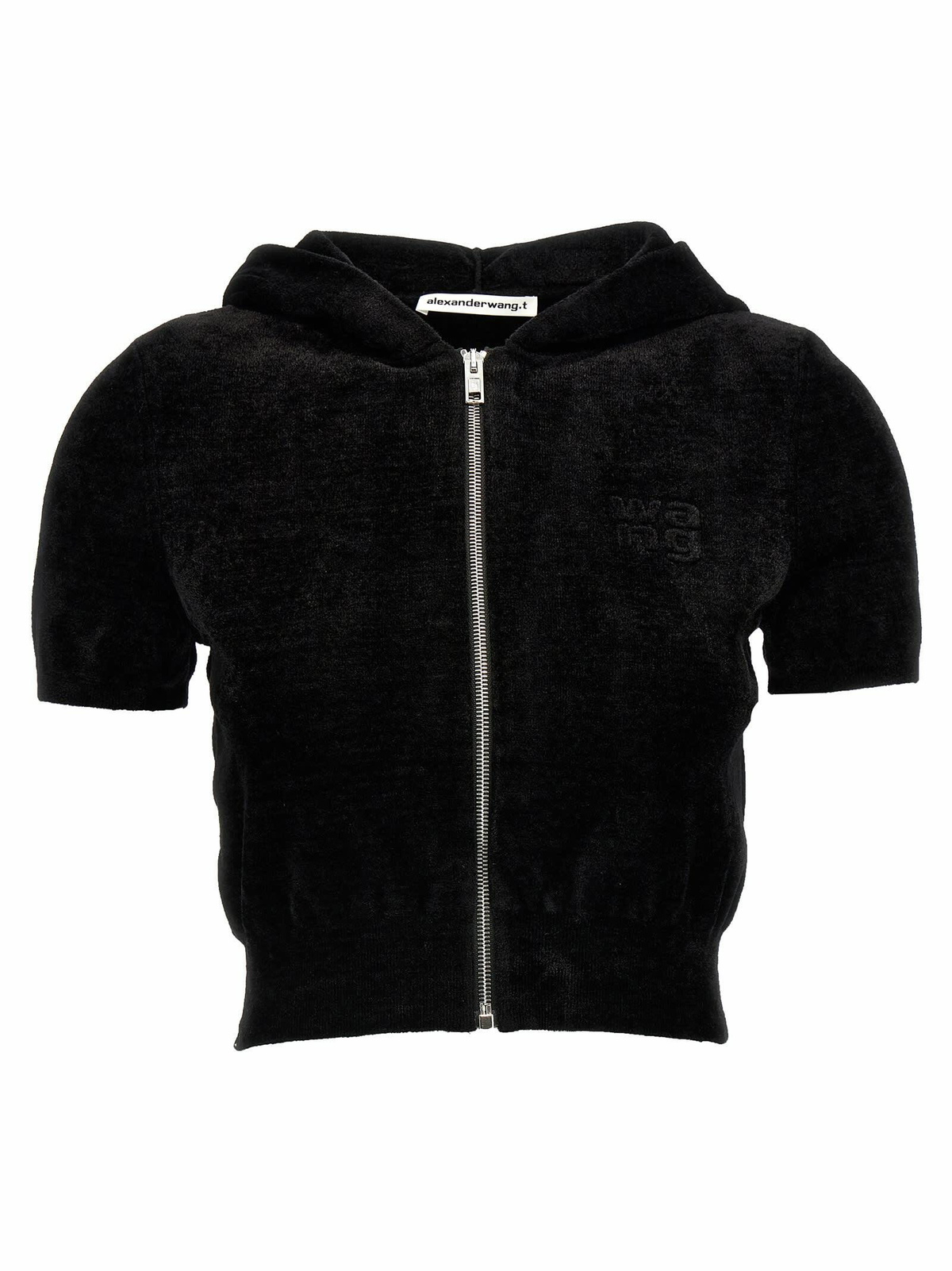 T by Alexander Wang Logo Chenille Cropped Hoodie