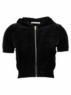 T by Alexander Wang Logo Chenille Cropped Hoodie