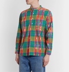 Beams Plus - Grandad-Collar Checked Madras Cotton Shirt - Green