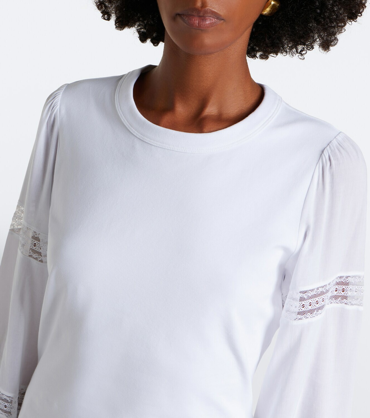 Veronica Beard Bellamie lace-trimmed cotton-blend top