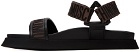 Moschino Brown Jacquard Logo Sandals