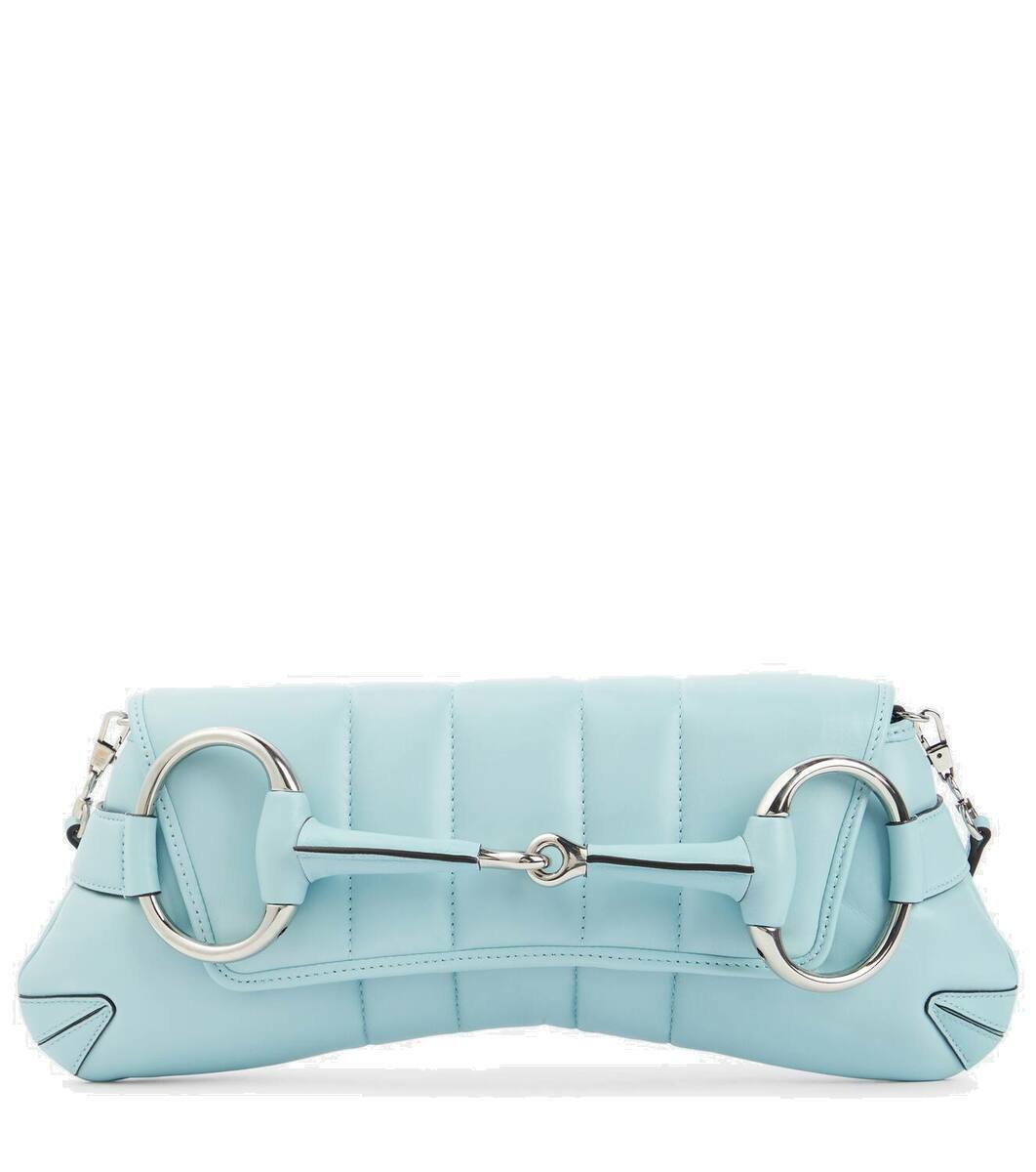 ショルダーバッグ・ポシェット Iridescent Green Horsebit Chain Medium Shoulder Bag Gucci Iridescent Green Horsebit Shoulder Bag - Runway Catalog