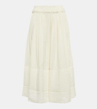 Tory Burch Cotton and linen midi skirt