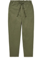 OrSlow - New Yorker Slim-Fit Tapered Cotton-Ripstop Drawstring Trousers - Green