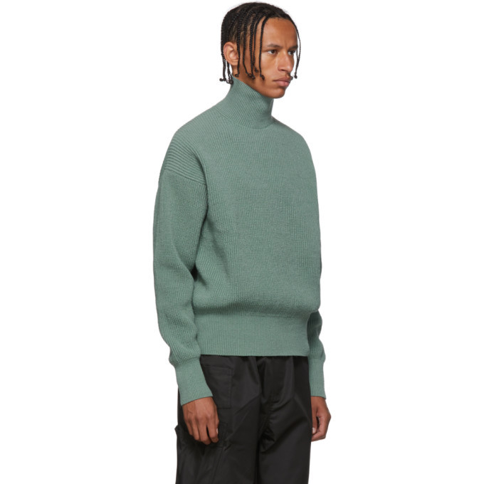 Xander Zhou Green Rib Knit Turtleneck Xander Zhou