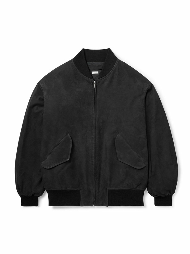 Photo: A.PRESSE - Nubuck Bomber Jacket - Black