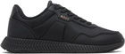 BOSS Black Textured Upper Low-Top Sneakers