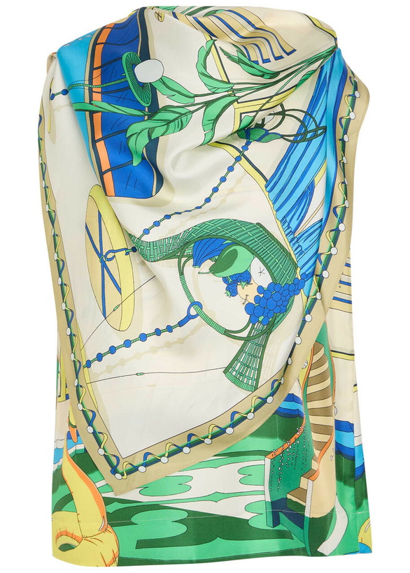 Photo: Tory Burch Printed Scarf-effect Silk top Multicoloured