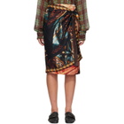 Dries Van Noten Multicolor Wrap Scarf Midi Skirt
