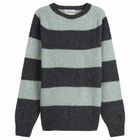 YMC Men's Suedehead Crew Neck Knit Presented by END. in Charcoal/Seaglass