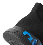 BALENCIAGA - Speed Sock Logo-Print Stretch-Knit Slip-On Sneakers - Black