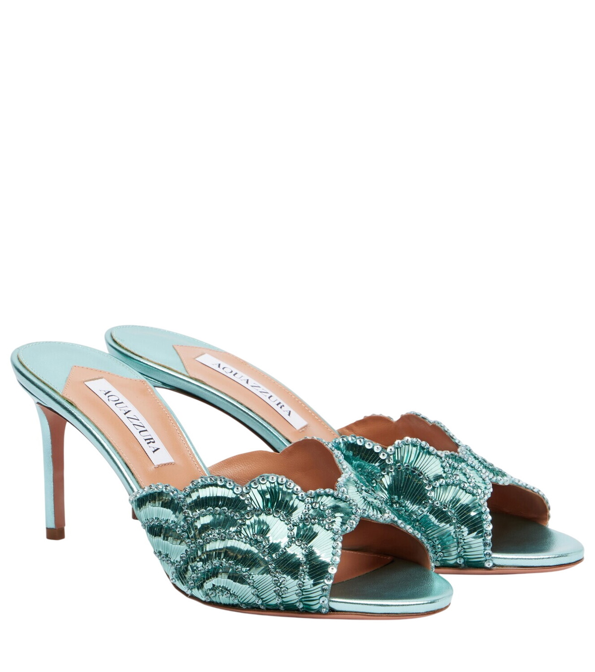 りありありあ Aquazzura Ari 85 metallic leather sandals Aquazzura