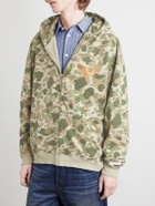 Gallery Dept. - Logo-Print Camouflage Cotton-Jersey Zip-Up Hoodie - Green