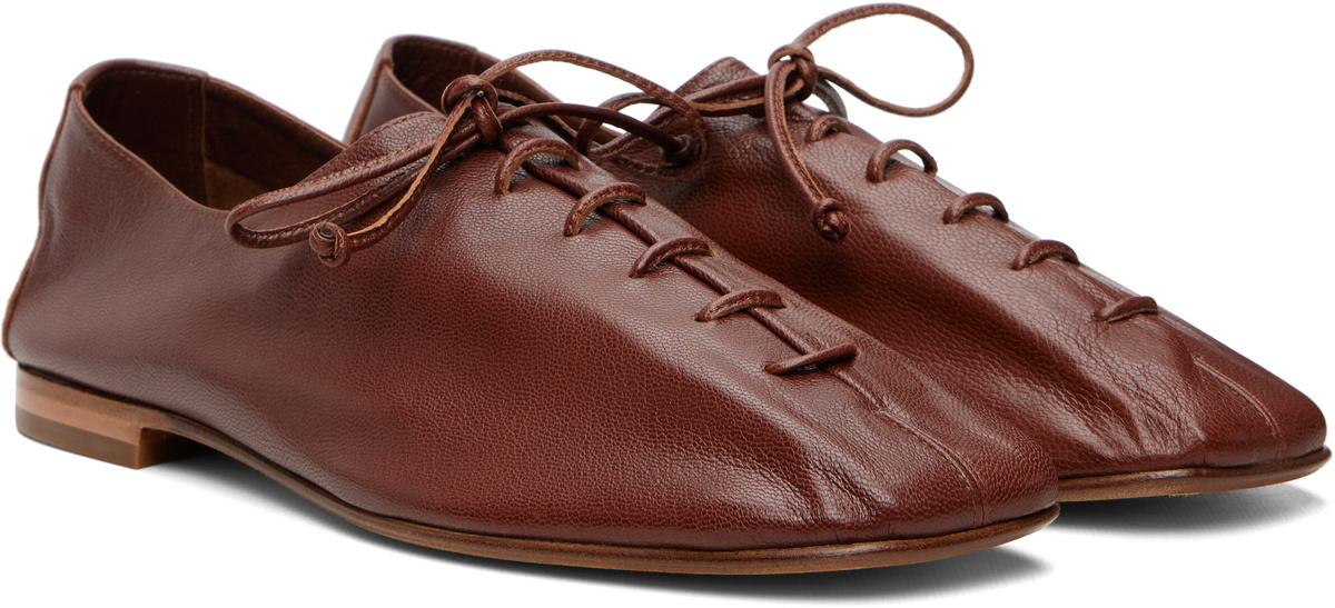 HEREU Brown Plegada Shiny Loafers