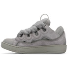 Lanvin Gray Monochrome Suede Curb Sneakers