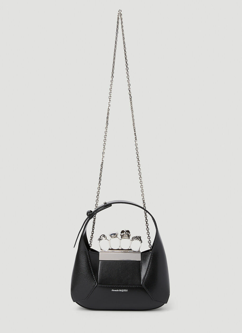 【送料&関税込】Alexander McQueen Jewelled Mini Hobo Bag Alexander McQueen - Jewelled Hobo Mini Bag in Black