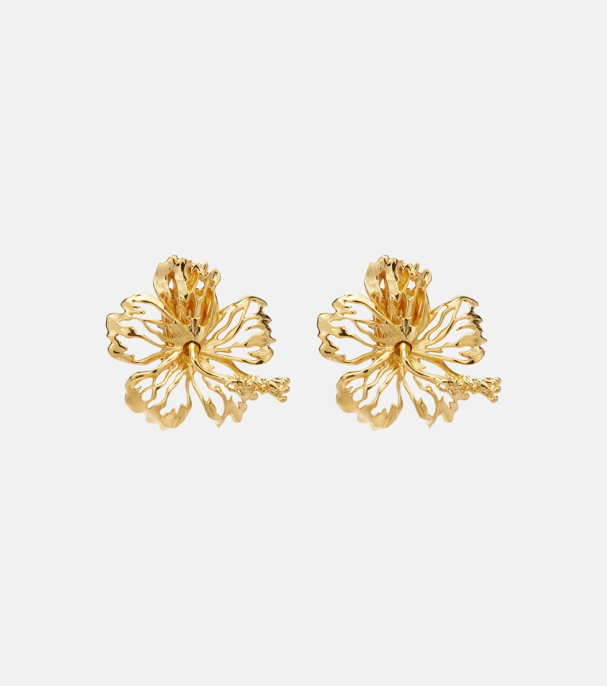 Oscar de la Renta Hibiscus clip-on earrings