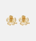 Oscar de la Renta Hibiscus clip-on earrings