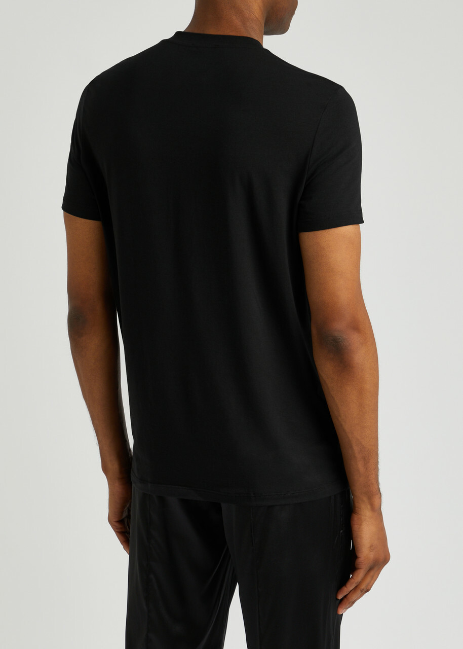Tom Ford Stretch Jersey T-Shirt, Men's Clothing, Black, Cotton Material, Comfortable Fit, Casual Wear