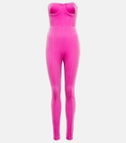 Alex Perry Strapless velvet jumpsuit