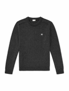 CELINE - Logo-Embroidered Wool and Cashmere-Blend Sweater - Gray