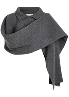 Maison Margiela Collar-detail Ribbed Scarf Dark Grey