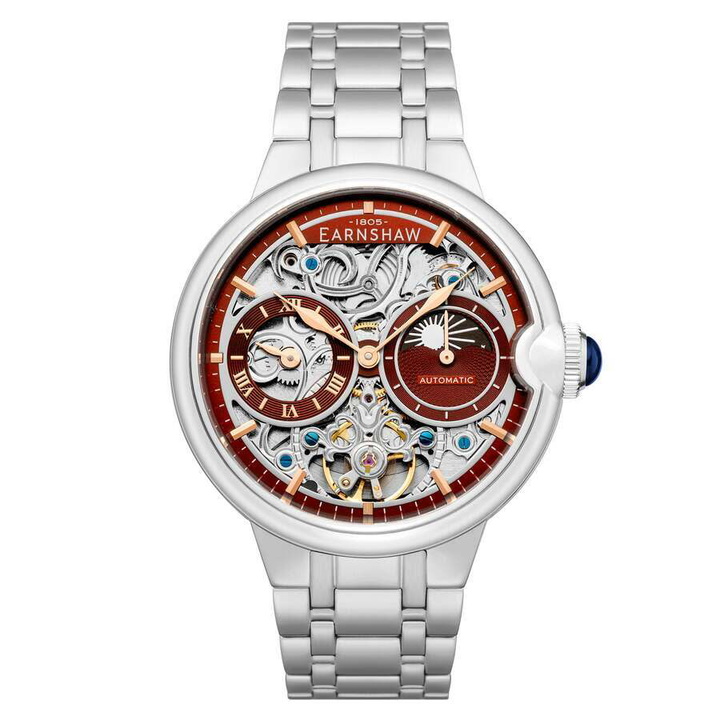 Photo: Thomas Earnshaw Barallier Sun Moon Dual Time Automatic Red Dial Mens Watch ES-8242-88