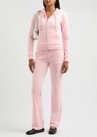 Juicy Couture Robertson Hooded Velour Sweatshirt Light Pink