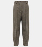 Loro Piana Herringbone cashmere tapered pants