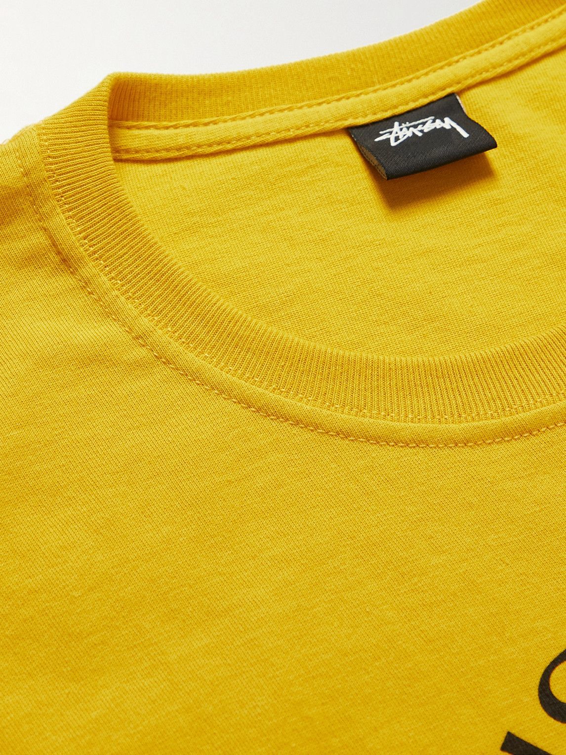 Stussy - Utopia Logo-Print Cotton-Jersey T-Shirt - Yellow Stussy