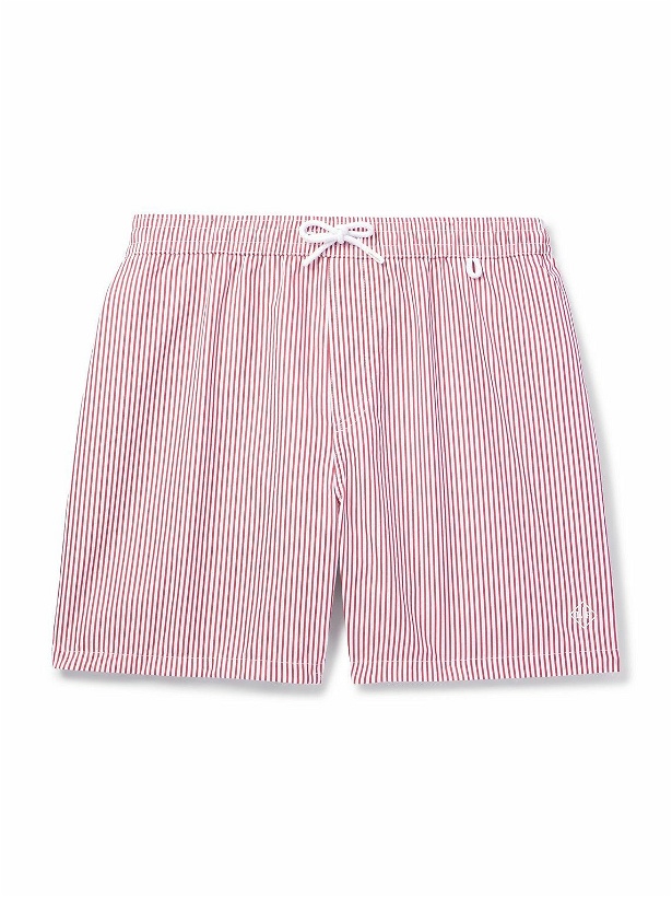 Photo: Loro Piana - Bay Straight-Leg Mid-Length Striped Swim Shorts - Pink