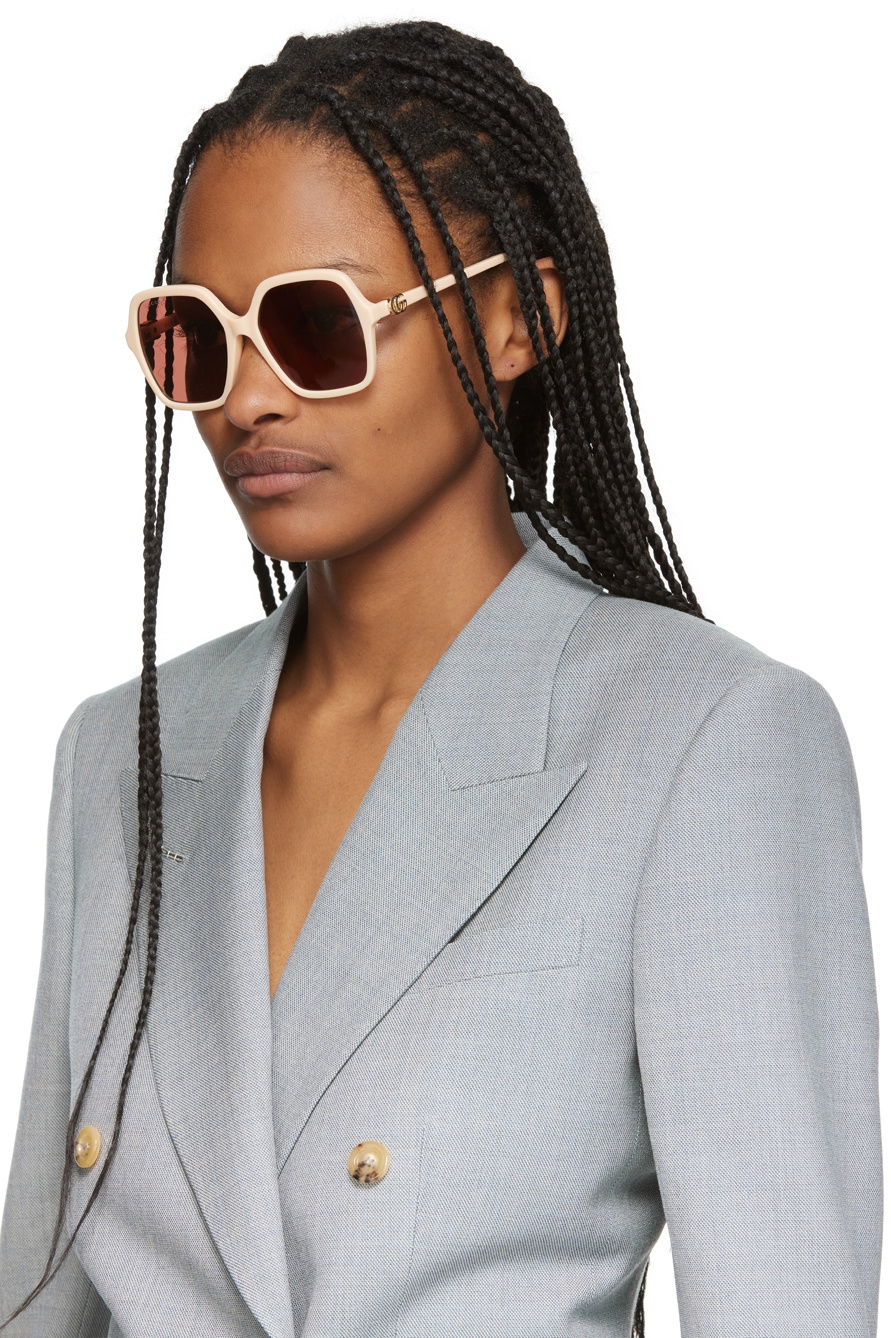 gucci pink oversized sunglasses