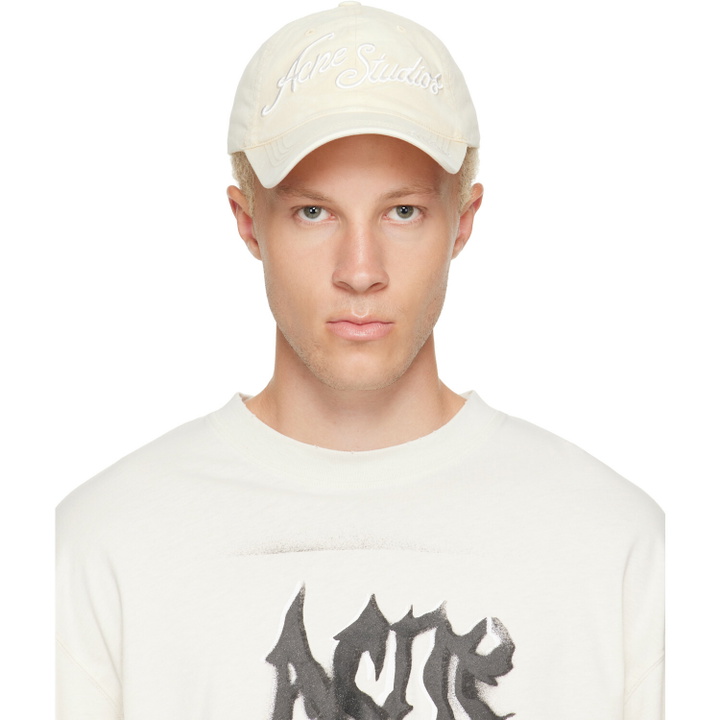 Photo: Acne Studios Off-White Embroidered Logo Cap